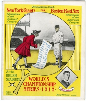 1912 Giants vs Red Sox Brush Stadium World Series Program
